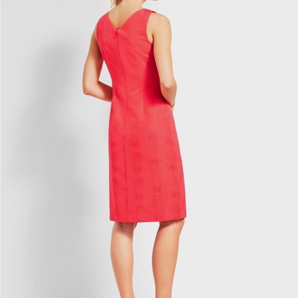 RSVP by Talbots Sheath Dress Size 12 Pineapple Embellished Matelasse Jacquard - Picture 3 of 10